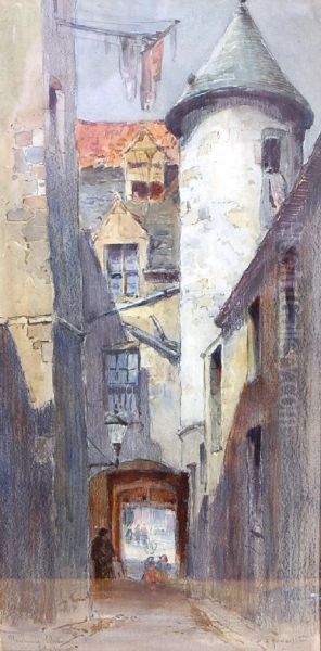 Playhouse Close, Edinburgh Oil Painting by Albany E. Howarth