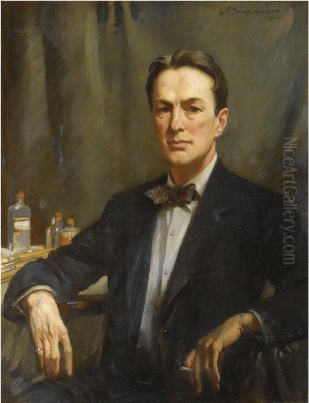 A Portrait Of The Artist Oil Painting by John Young Hunter