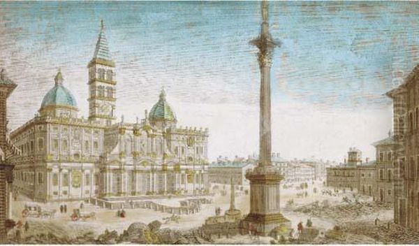 View Of St. Marie, Rome Oil Painting by Jacques Gabriel Huquier