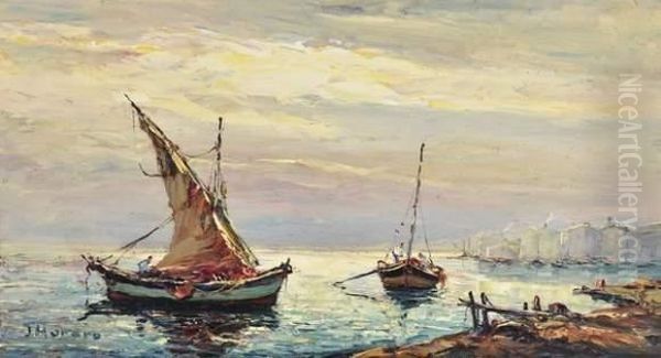 Effet Du Soir, Etang De Berre Oil Painting by Joseph Hurard