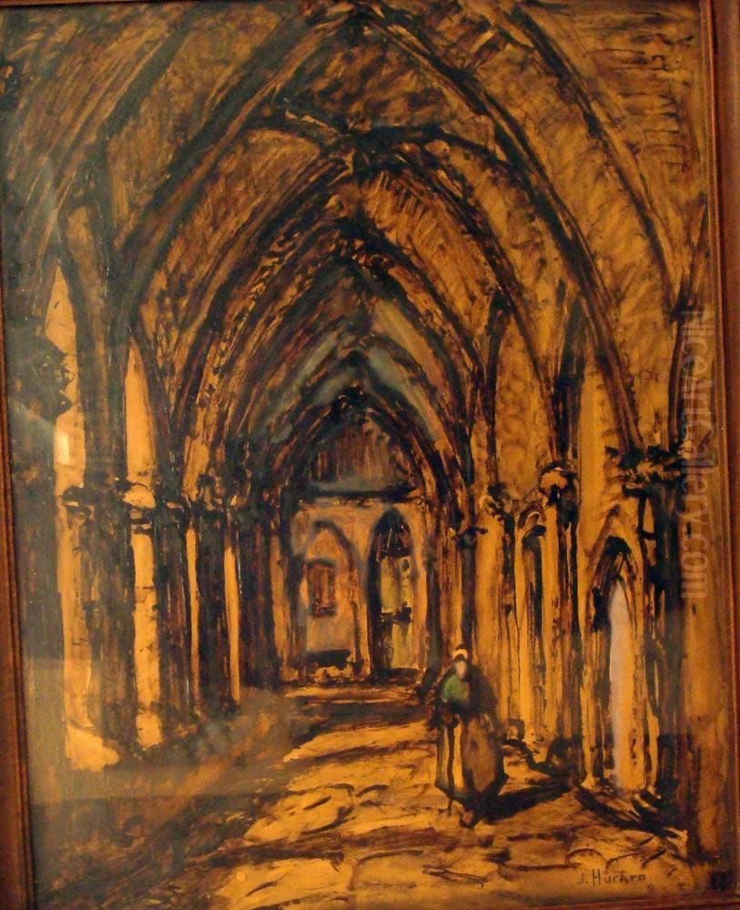 Le Cloitre De L'eglise De Villeneuve Les Avignon Oil Painting by Joseph Hurard