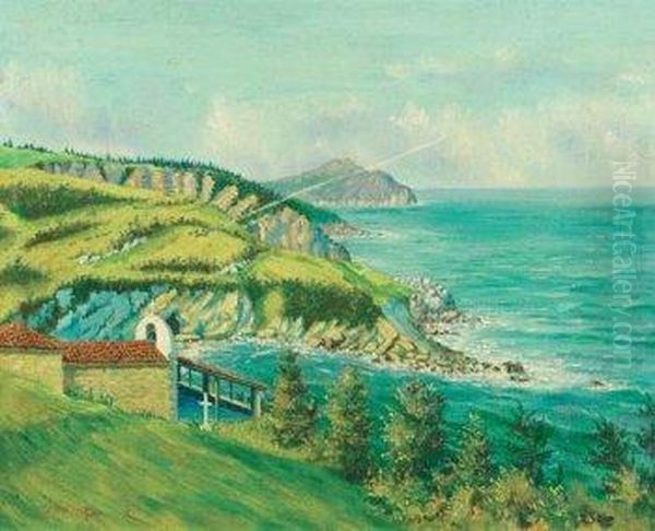 Ermita A La Orilla Del Mar Oil Painting by Lino Casimiro Iborra