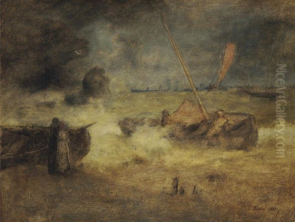 Coast Of Cornwall Oil Painting by George Inness