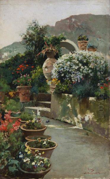 Terrazza Oil Painting by Irolli Vincenzo