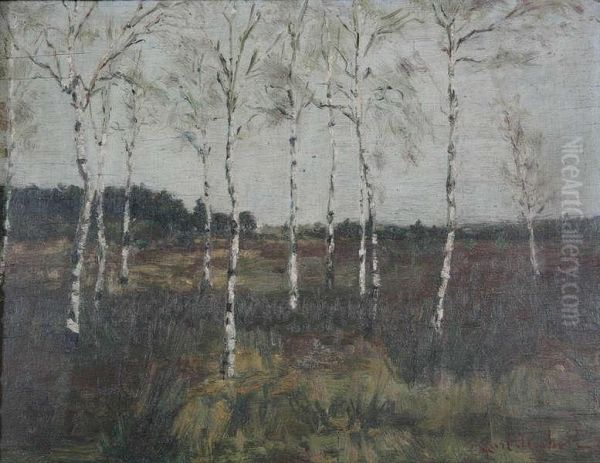 Berken Op De Heide Oil Painting by Carl Itschert