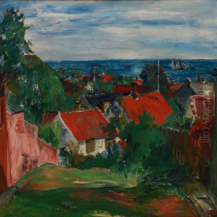 Landscape From Svaneke, Bornholm Oil Painting by Kraesten Iversen