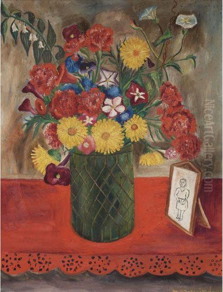 Vaso Verde Oil Painting by Maria Izquierdo
