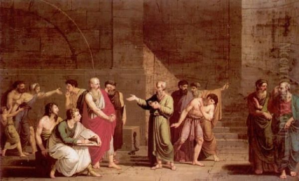 Death Of Socrates Oil Painting by Peter Frans Jacobs