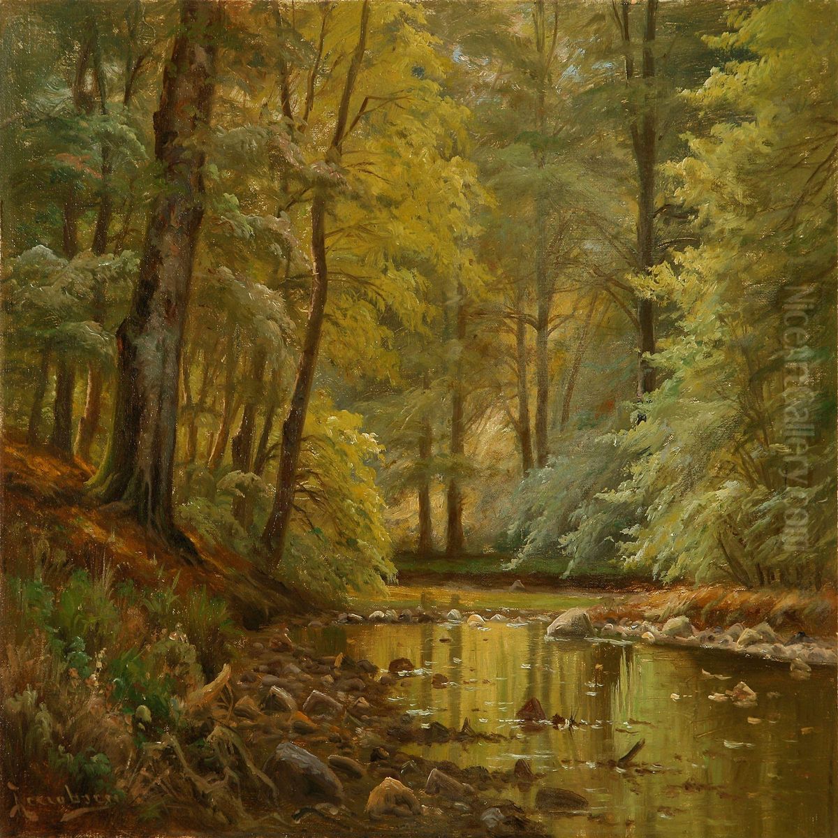 Scene Oil Painting by August Jacobsen
