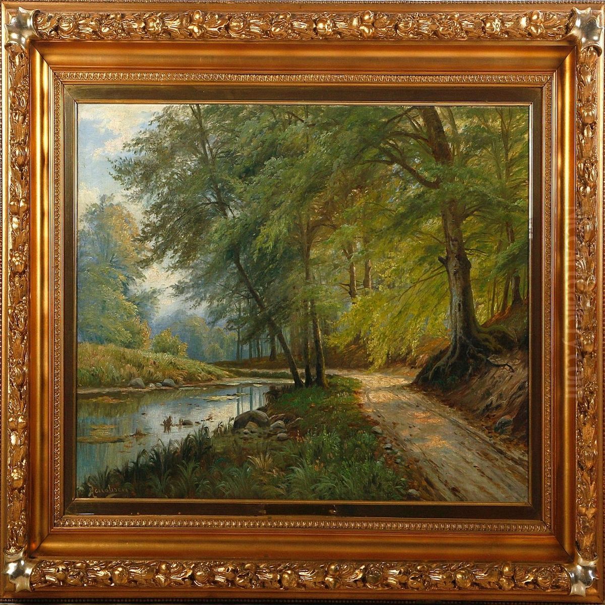 Parti Fra Orholm Skov Oil Painting by August Jacobsen