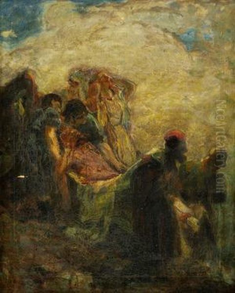 Snimanie Z Kriza Oil Painting by Lajos, Louis Jambor