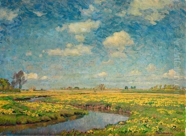 View From A Danish Summer Landscape Oil Painting by Peder Vilhelm Jensen-Klint