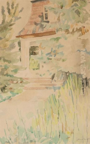 Veranda Oil Painting by Hugo Johann