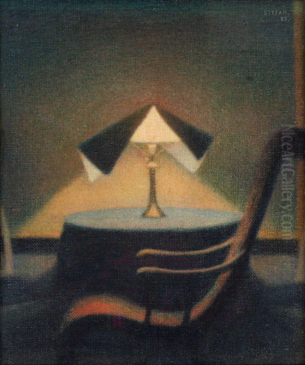 In The Light Of The Lamp Oil Painting by Stefan Johansson