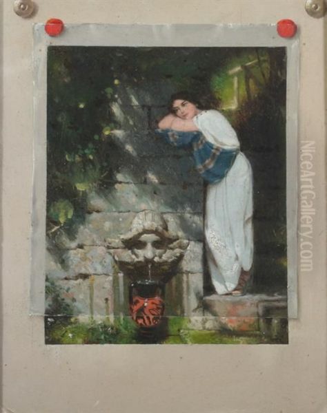 Lady At The Wall Oil Painting by Francis Coates Jones