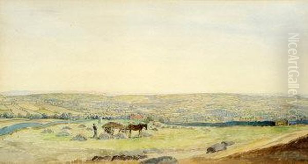 Loading The Hay-wagon Oil Painting by Frederick Cecil Jones