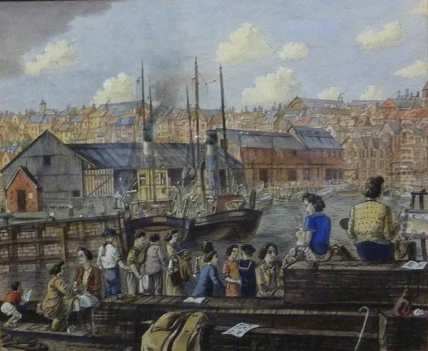 Scarborough Harbour Oil Painting by Frederick Cecil Jones