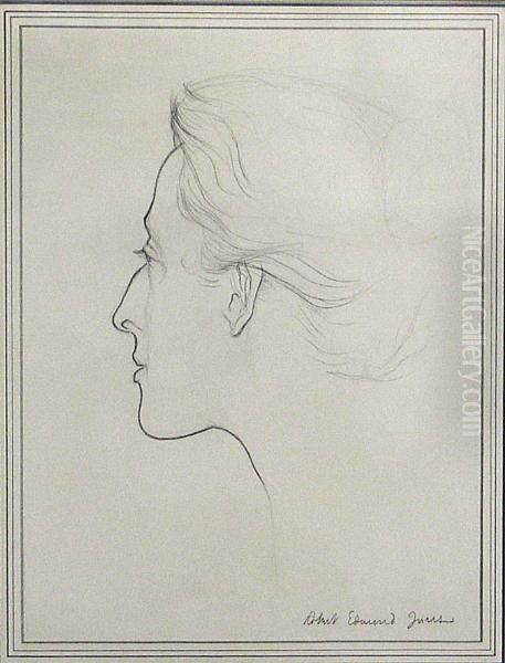 Portrait Of A Woman (thought To Be Clareeames) Oil Painting by Robert Edmond Jones