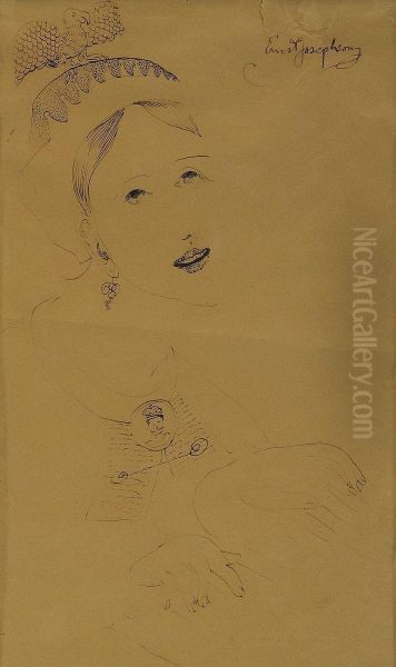 Sankta Cecilia Oil Painting by Ernst Josephson