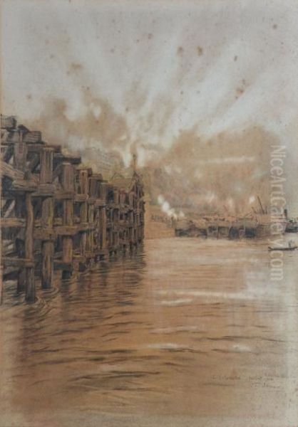 L'estacade Oil Painting by Charles Jouas