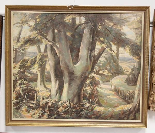 The Copse Oil Painting by Percy Hague Jowett