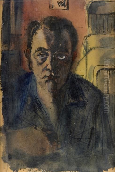 Portret Fr. Foltyna Oil Painting by Frantisek Kalab