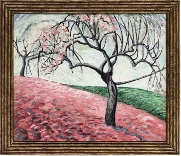 Blossom Tree Oil Painting by Edward Mcknight Kauffer