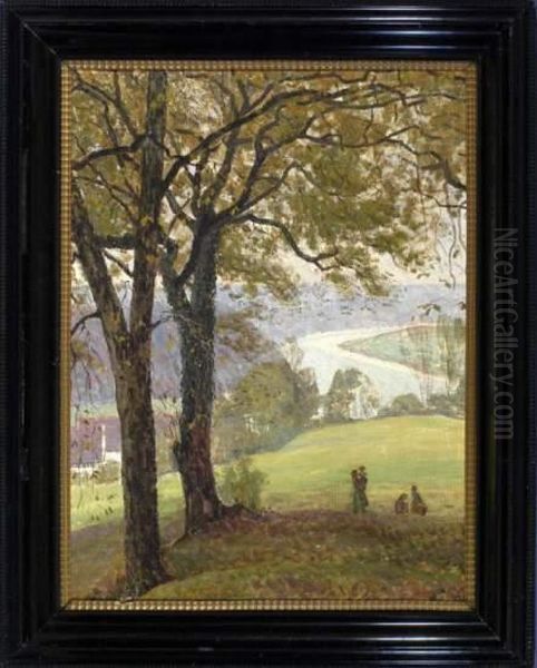 Herbst An Der Salzach Oil Painting by Paul Kauzmann
