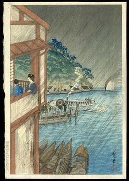 Mihonoseki In Izumo Oil Painting by Kazumaru