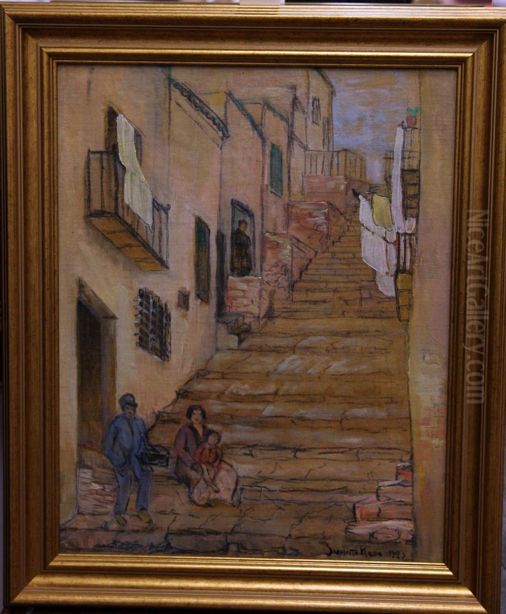 Kede, Blandteknink Med Olja, 47x38 Sign Oil Painting by Svante Kede