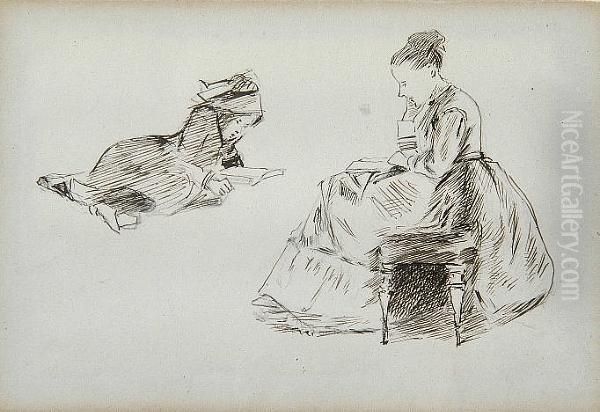 Figure Studies Oil Painting by Henry Eddowes Keene