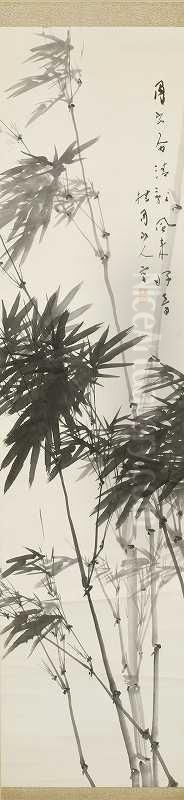 Bamboos Oil Painting by Kikuchi Keigetsu