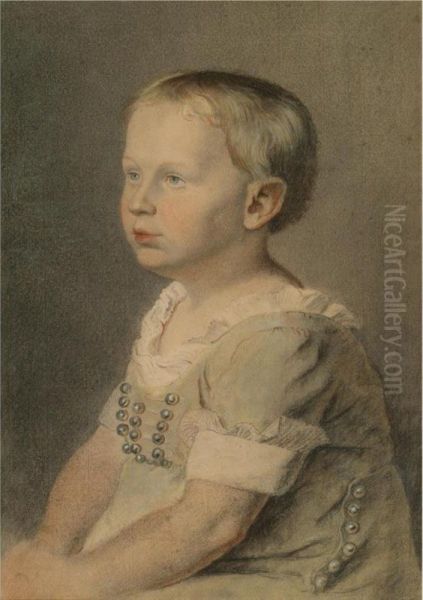 Portrait Of Richard Edward Kerrich, Aged Four Oil Painting by Thomas Kerrich
