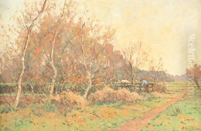 Weidelandschaft Oil Painting by Adriaan Keus