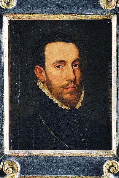 Retrato De Caballero, Busto Oil Painting by Adriaen Thomasz. Key