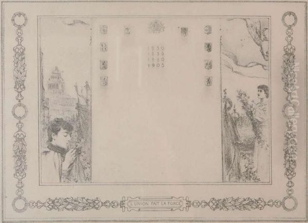 Frontispice Oil Painting by Fernand Khnopff