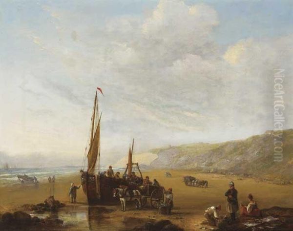 A Coastal View Oil Painting by John Duncan, King Capt.
