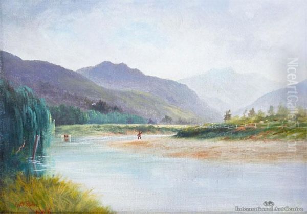 Hutt River Oil Painting by Henry William Kirkwood