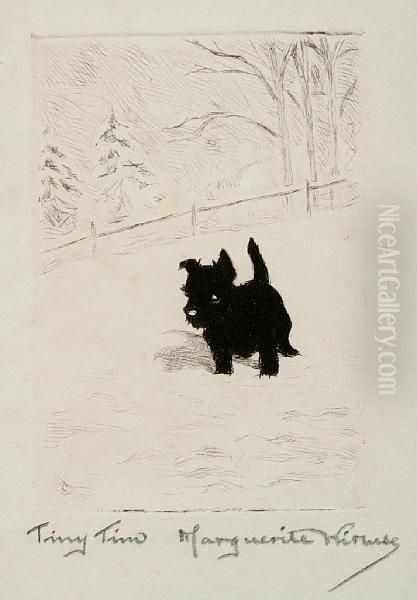 Tiny Tim, Fall Oil Painting by Marguerite Kirmse