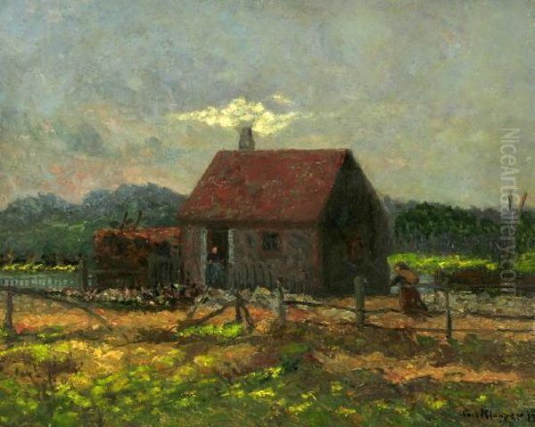 Kleine Hutte Mit Gemusegarten Am Waldrand Oil Painting by Karl Klapper