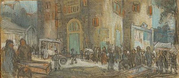 Vue De Ville Oil Painting by Hendrik Jos. Klein