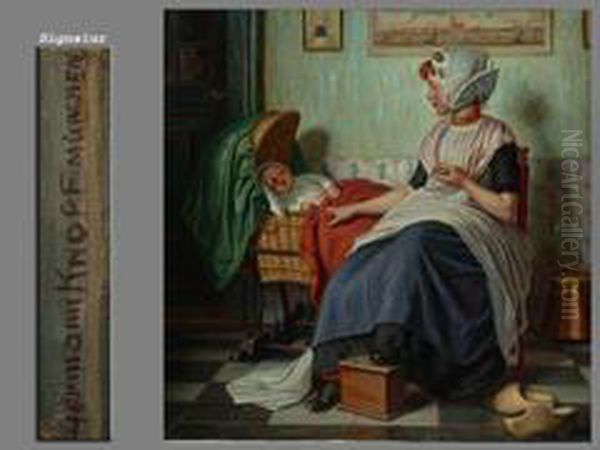 Mutter Mit Schlafendem Kind Oil Painting by Hermann Knopf