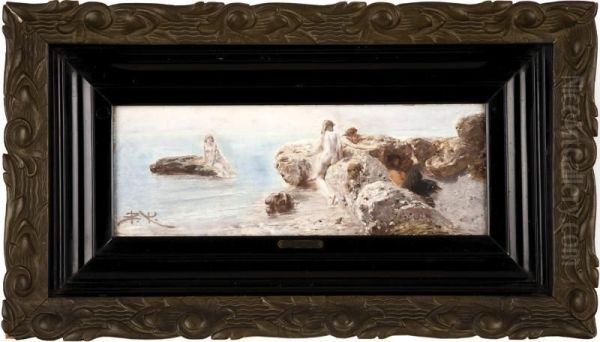 Najady Svadi Satyra Oil Painting by Benes Knupfer