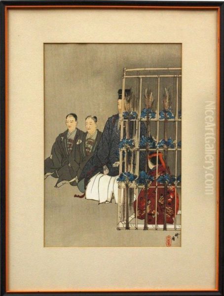 A Scene From A Noh Drama Oil Painting by Tsukioka Kogyo