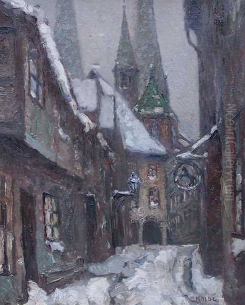 Lubeck, Alte Gasse Oil Painting by Ernst Kolbe
