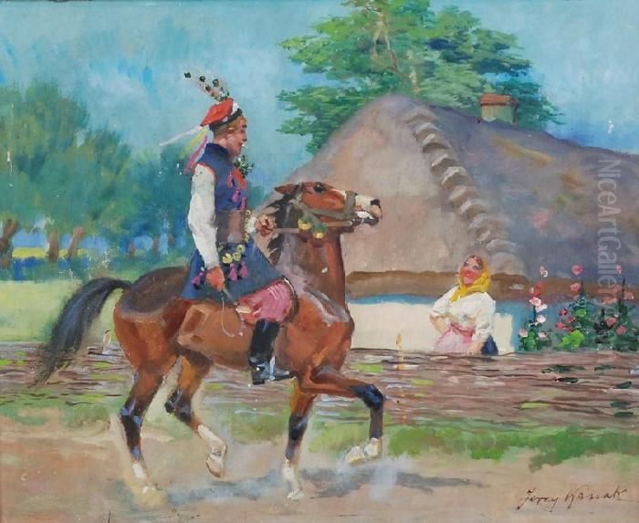 Druzba Krakowski Oil Painting by Jerzy Kossak
