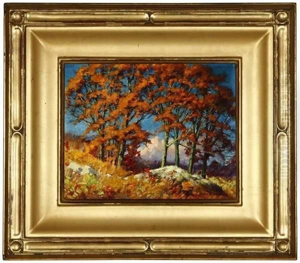 Autumn Landscape Oil Painting by Carl Rudolph Krafft