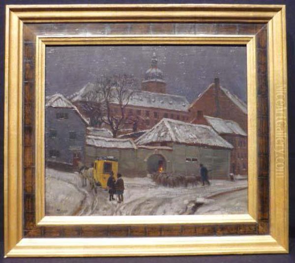 Postkutsche Im Winter Oil Painting by Hugo Krings
