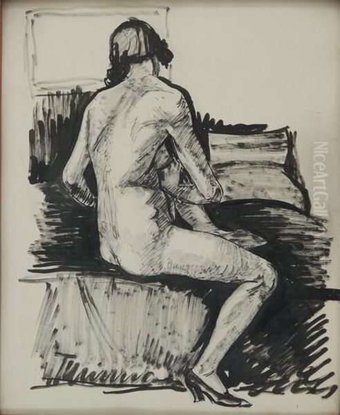 Akt Supruge U Spavacoj Sobi Oil Painting by Tomislav Krizman