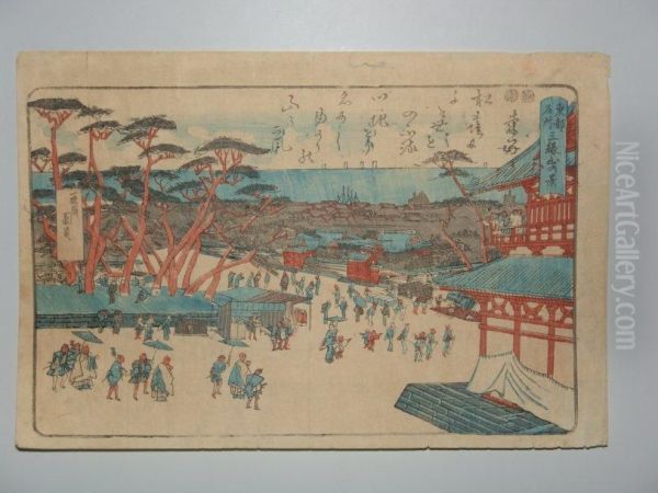 Vue De Sanrokuzan Oil Painting by Utagawa Kunikazu